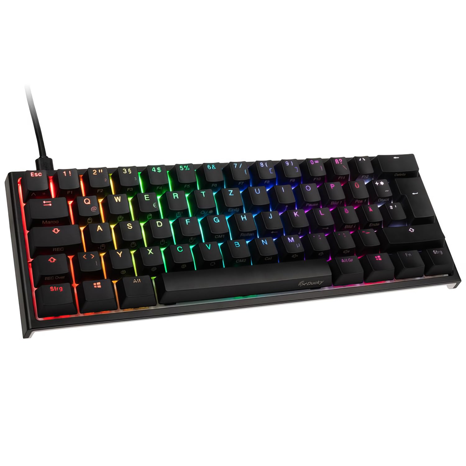 Ducky ONE 2 Mini V2 RGB Mechanical Gaming Keyboard - Cherry MX Speed Silver Switches (Italian Layout) | Compact 60% Design for Esports & Typing | Perfect for Gaming, Programming & Office Work