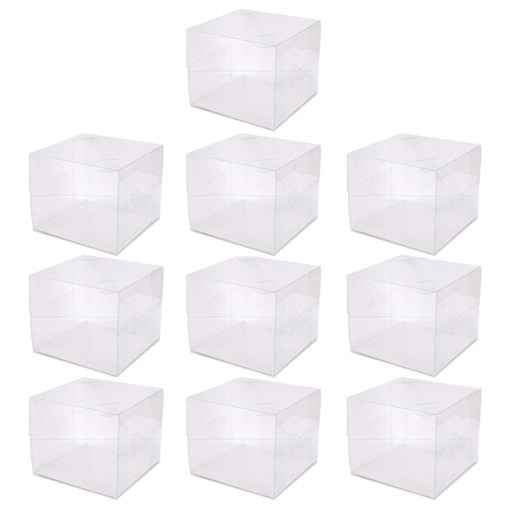 10pcs Clear Transparent Cake Box with Handle - 4 Inch Round Bakery Packaging Container for Desserts, Cupcakes & Pastries | Perfect for Home Baking, Dessert Shops & Party Favors