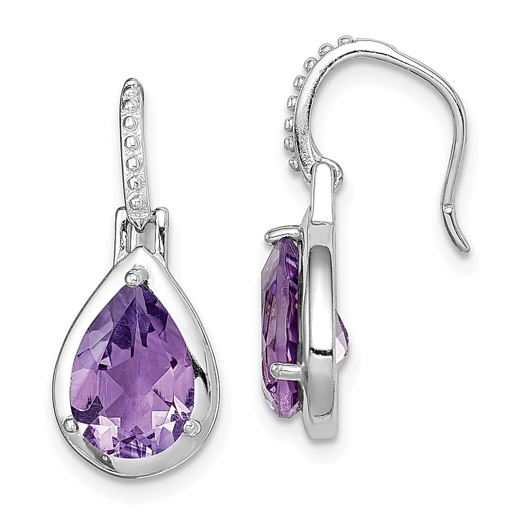 925 Sterling Silver Amethyst Teardrop Dangle Earrings for Women | Elegant Drop Fine Jewelry Gift for Her | Perfect for Weddings, Parties & Special Occasions