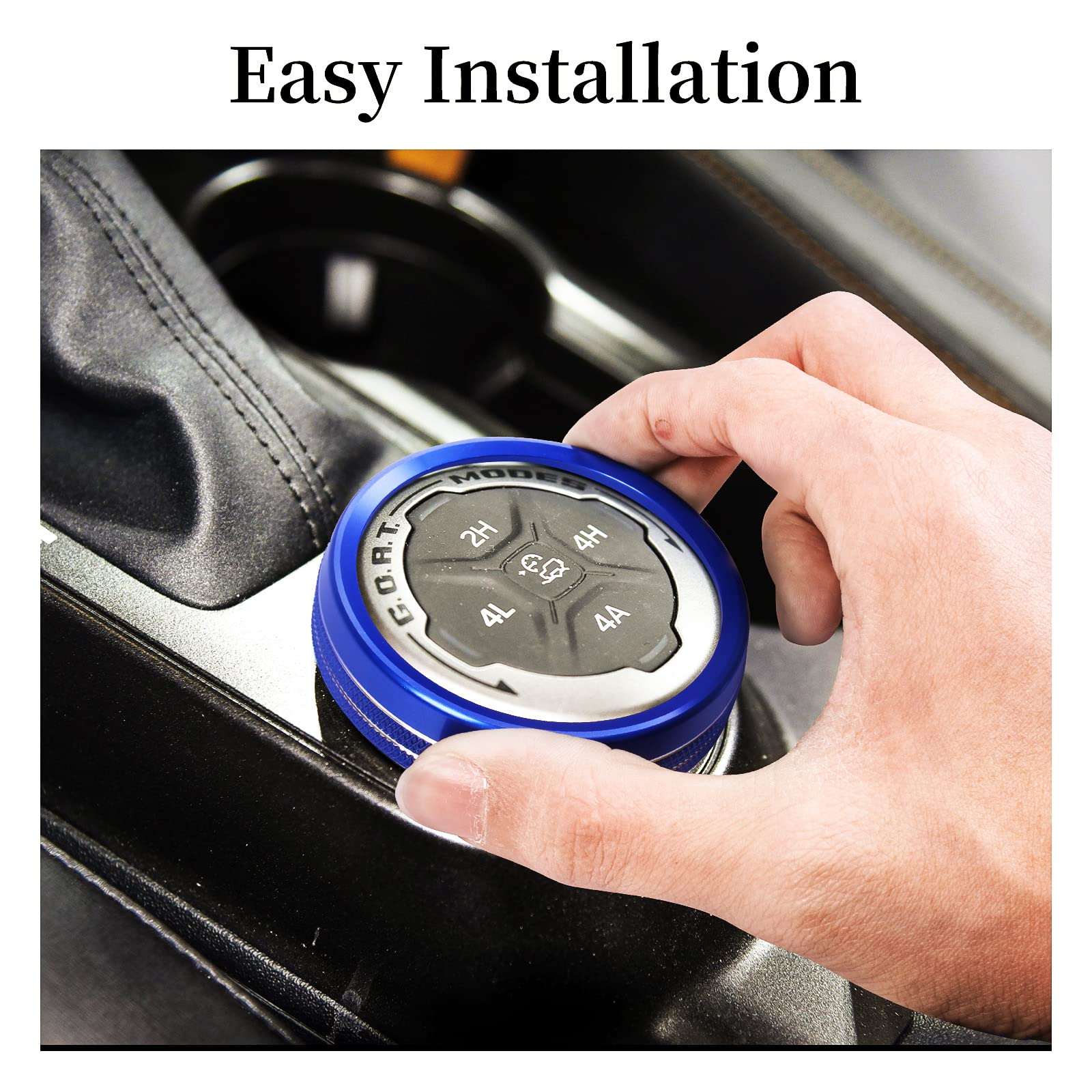 2021-2025 Ford Bronco Accessories - 6pcs Aluminum AC Headlight & 4WD Wheel Drive Trailer Gear Switch Knob Covers (Blue) | Durable Off-Road Protection for Dash & Control Panel | Perfect for Outdoor Adventures & Truck Customization