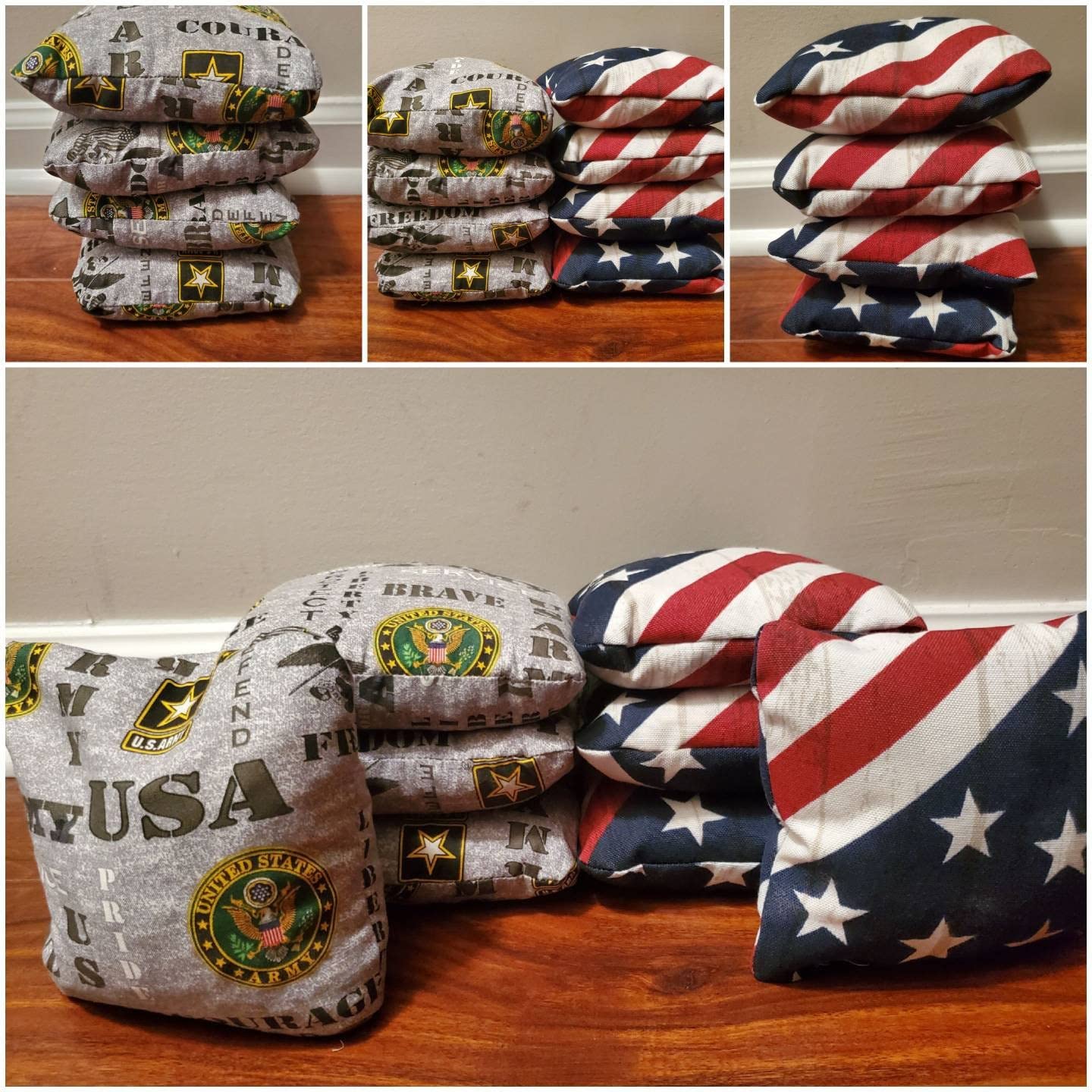 Premium United States Army Cornhole Bags Set of 8 - Regulation Weight & Size for Outdoor Games, Tailgating, BBQs, and Backyard Fun
