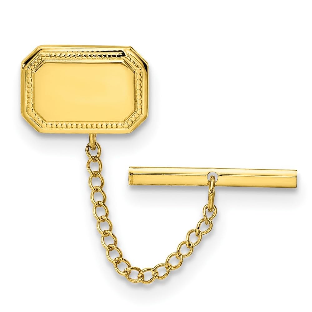 Gold-Plated Kelly Waters Polished Rectangle Tie Tac for Men - Elegant Diamond2Deal Necklace for Best Friend, Anniversary & Birthday Gifts - Perfect for Formal Events, Weddings & Special Occasions