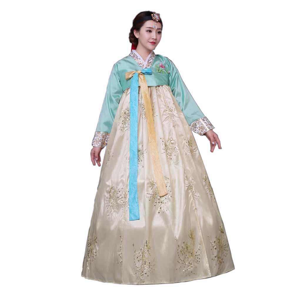 Korean Traditional Hanbok Dress for Women - Long Sleeve Palace Style Hanboks Costume for Wedding, Dance & Cosplay | Perfect for Cultural Events, Festivals & Special Occasions