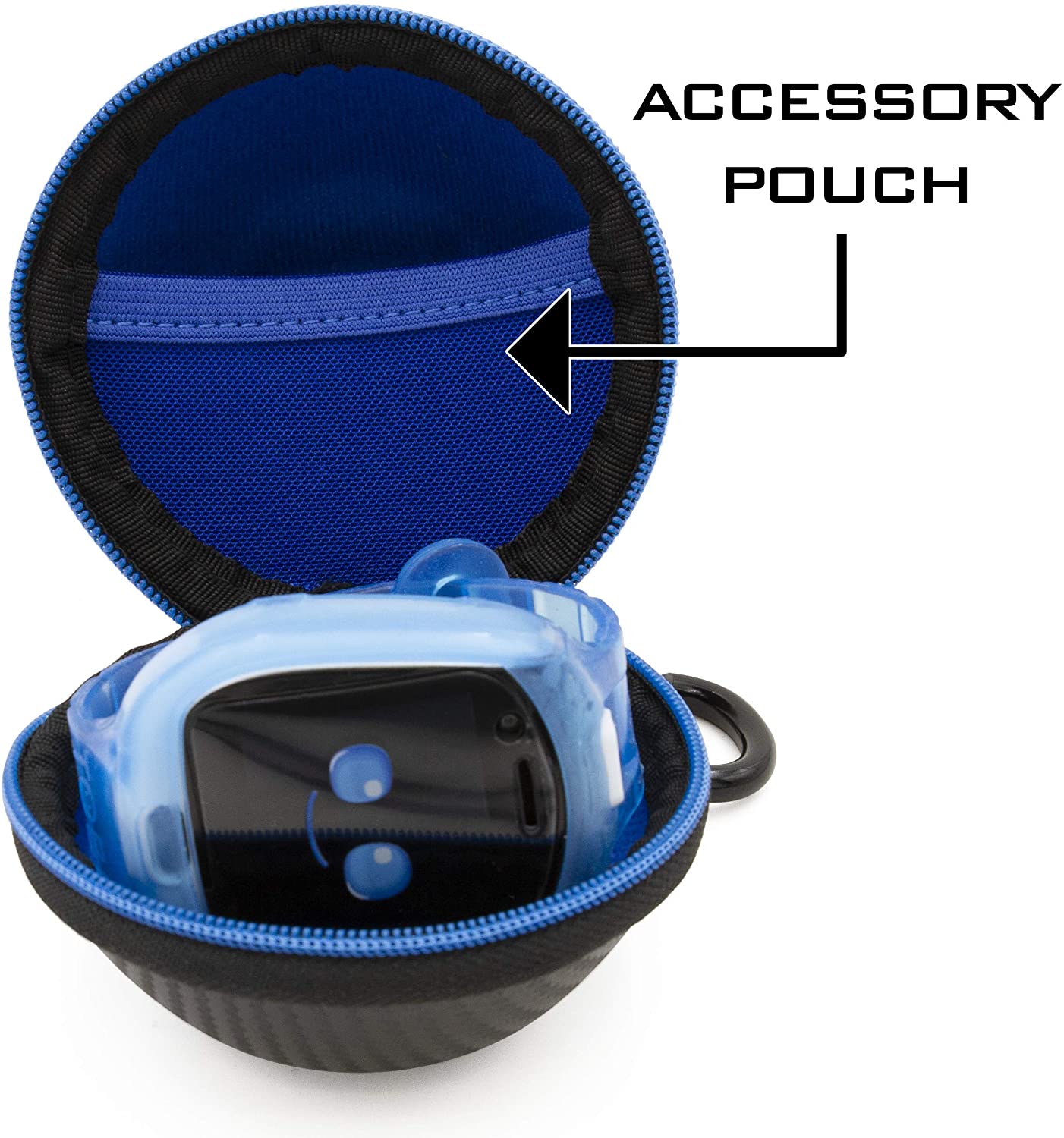 CASEMATIX Smartwatch Travel Case Compatible with Little Tikes Tobi & Tobi 2 Robot Smartwatch - Protective Storage Case with Carabiner Clip & Accessory Organizer | Perfect for Kids Travel, School & Outdoor Activities