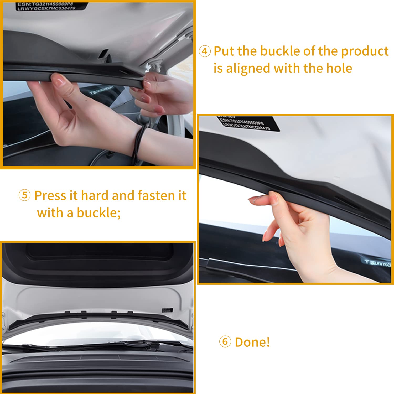 Tesla Model Y Front Hood Dust Proof Seal Strip - Weather Resistant Rubber Protector Guard for Enhanced Protection | Perfect for All-Weather Driving & Dust Prevention