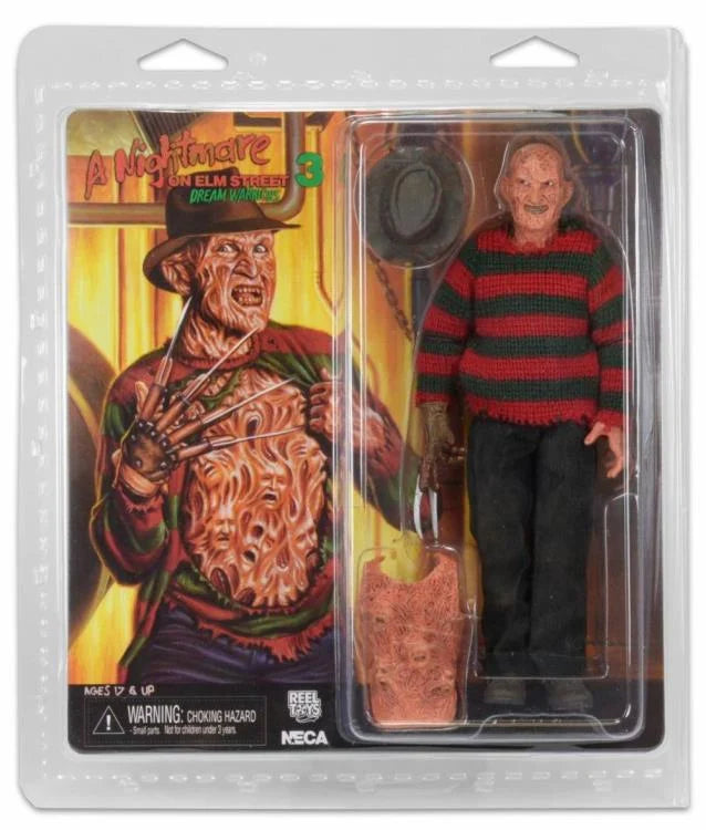Freddy Krueger Nightmare on Elm Street 3 Dream Warriors 8-Inch Clothed Action Figure - Horror Movie Collectible for Fans & Halloween Decor