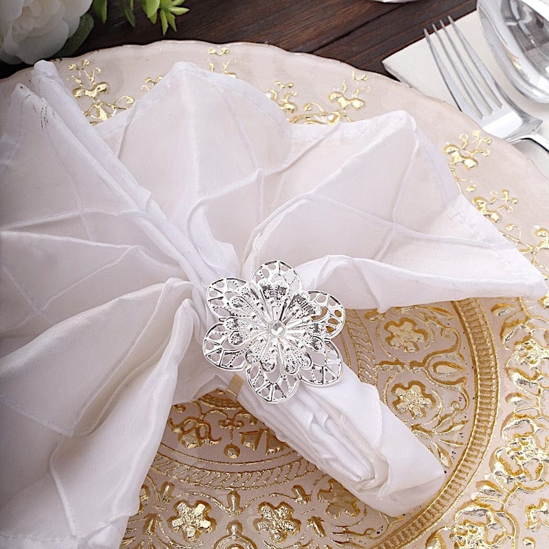 4 Pack Metal Sunflower Shaped Napkin Rings for Wedding, Party, and Home Decor - Elegant Table Setting Accessories