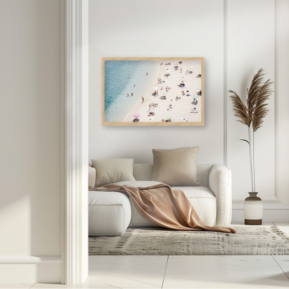 Beach Life Italy 2 Framed Textured Wall Art - Coastal Decor for Living Room, Bedroom & Office - Perfect Beach House & Vacation Home Decor