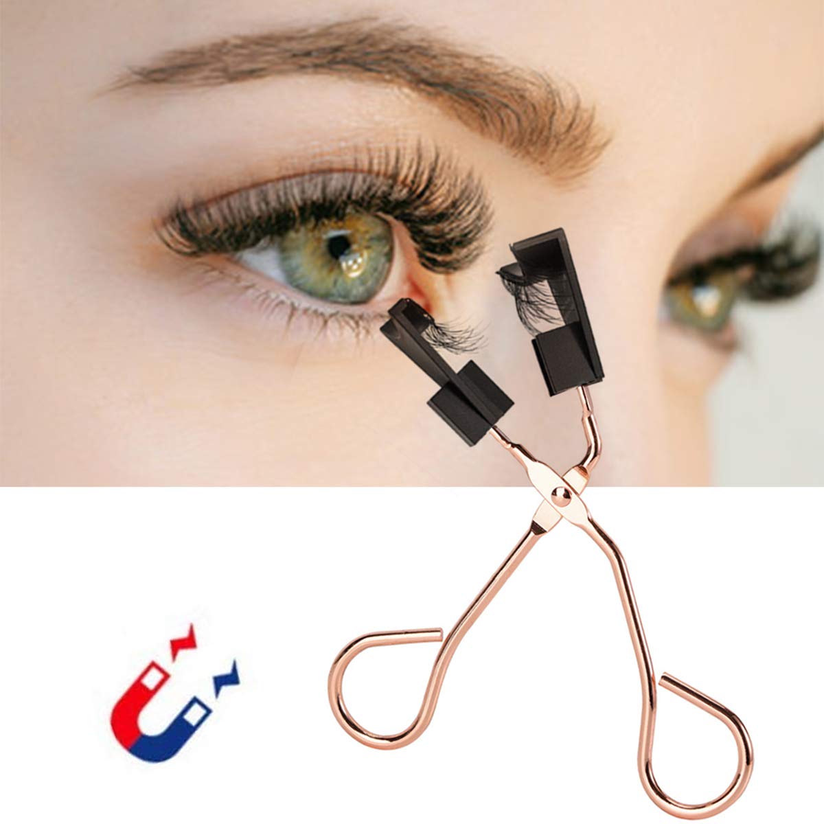 NILSTOREY Magnetic Eyelash Applicator Tool - Easy Clip-On Magnetic Lashes with Pearl Hair Clip for Effortless Application | Perfect for Daily Wear, Special Occasions & Makeup Beginners