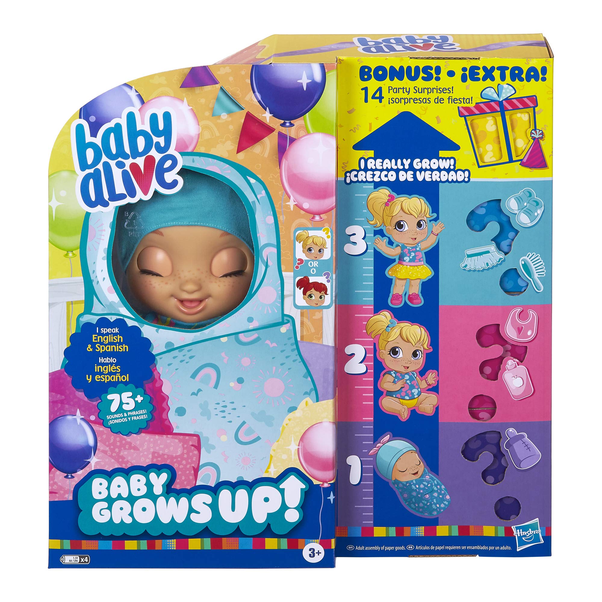 Baby Alive Baby Grows Up Interactive Doll Bonus Pack - Realistic Baby Doll That Crawls, Eats & Grows for Kids Ages 3+ | Perfect for Imaginative Play, Birthday Gifts & Role-Playing Scenarios