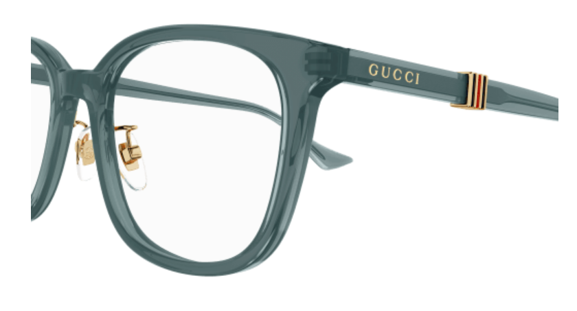 Gucci GG1500OK 003 Green Soft Square Men's Eyeglasses - Premium Designer Glasses for Men, Fashionable Square Frame with UV Protection - Perfect for Work, Driving & Everyday Wear