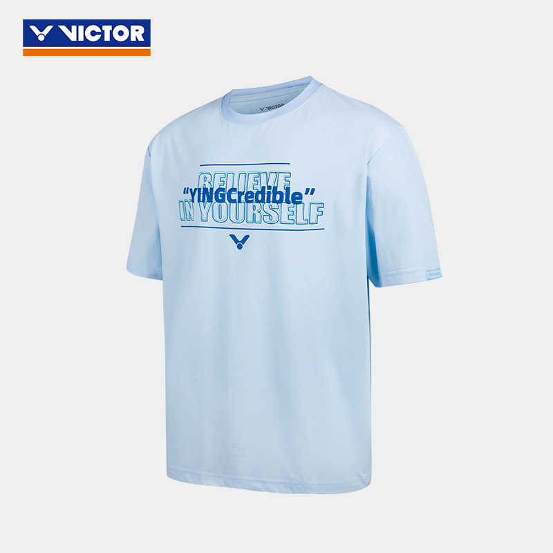 Victor X TTY Sports Shirt - Unisex Performance Tee for Men & Women (Aqua Blue, Medium) - Perfect for Running, Gym Workouts & Outdoor Activities