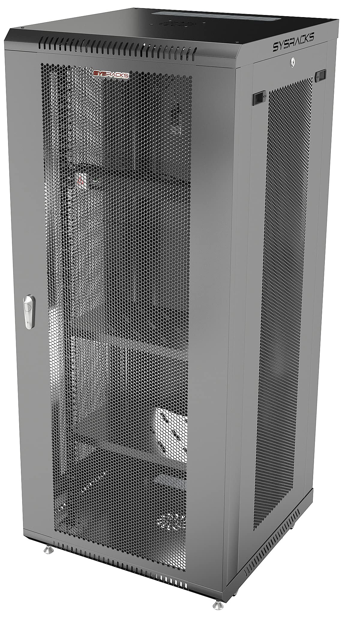 Sysracks 27U Wall Mount Server Rack Cabinet with Cooling Fans, Casters & Locking Door - Network Rack for AV Equipment, Data Center & Home Office - Includes PDU & Shelf (24