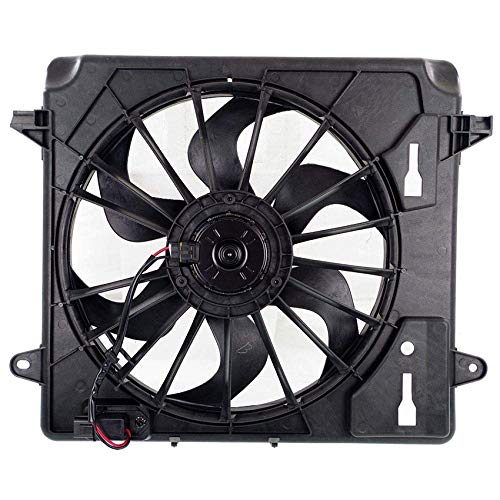 RAREELECTRICAL Replacement Cooling Fan for 2009-2010 Jeep Wrangler - Compatible with Part Numbers 55056642AC, 55056642AD, 68039593AA, 68039594AA, 68039595AA, CH3115167 - Perfect for Off-Roading & Summer Driving