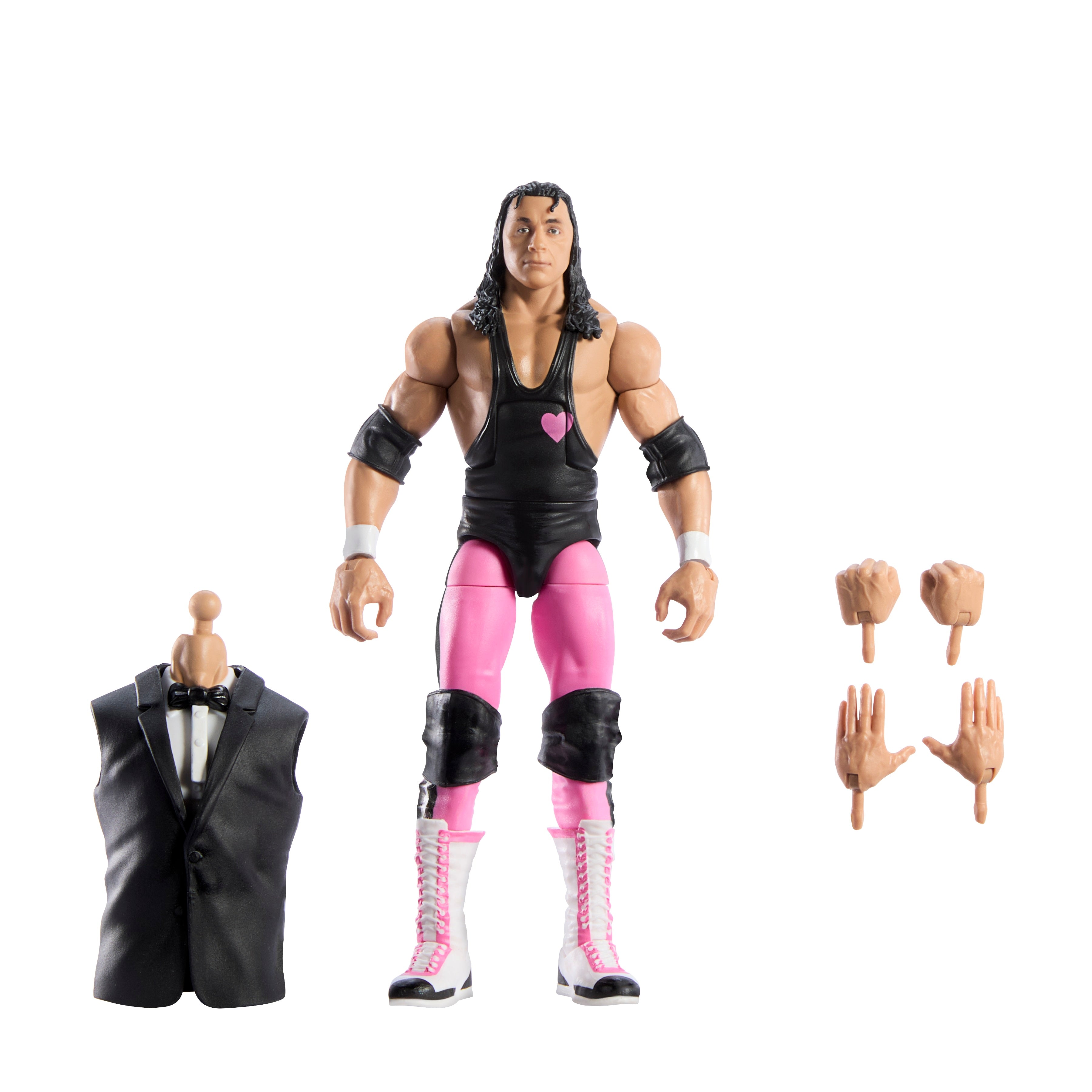 WWE WrestleMania Elite Collection Bret Hart Action Figure (Build-A-Figure) - Perfect for Wrestling Fans & Collectors, Great for Display, Play & Gift Giving