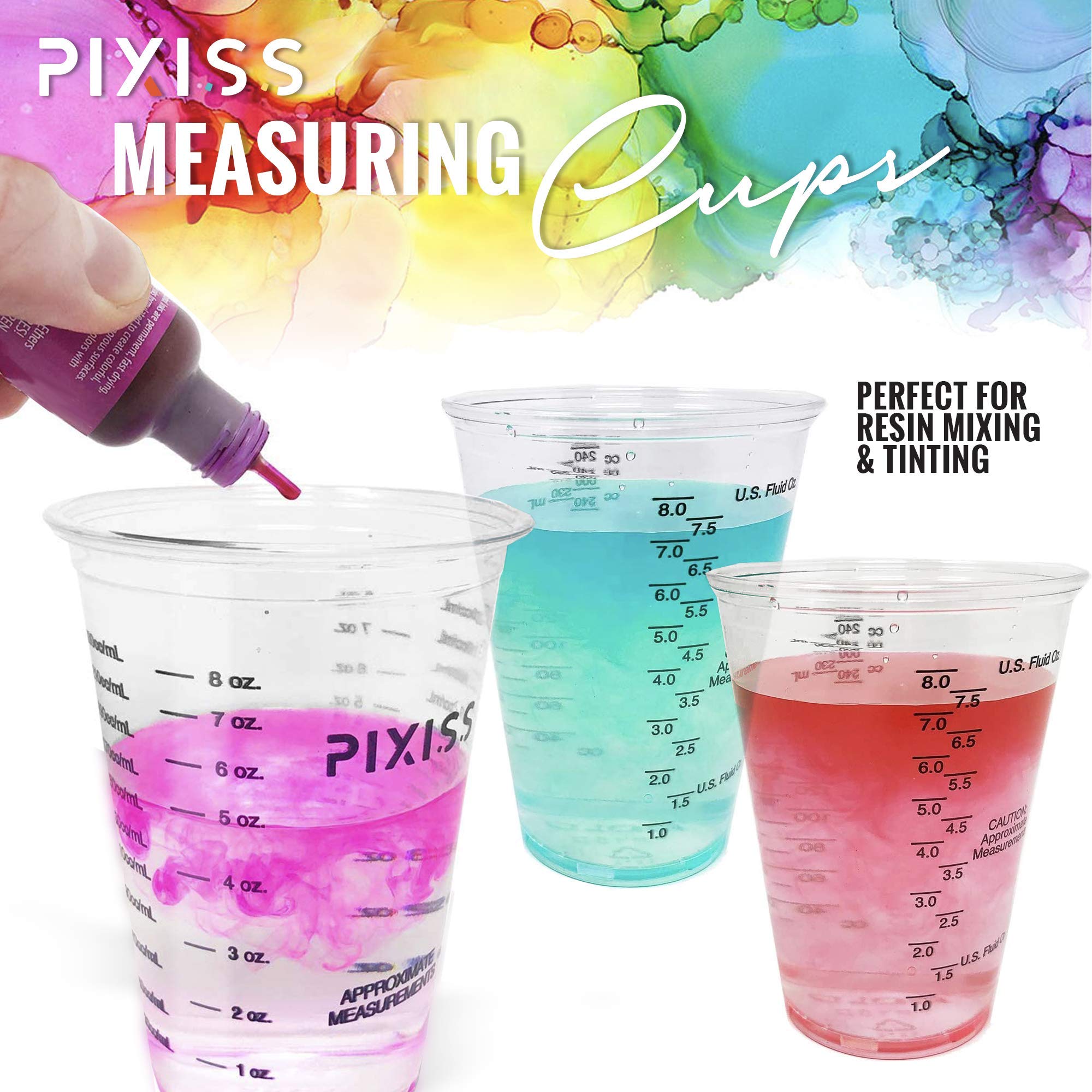 Gallon Silicone Mold Making Kit - Bubble Free Translucent Liquid Silicone Rubber for DIY Crafts, Epoxy Resin Casting, and Art Projects | Includes 50-Pack 10-Oz Clear Plastic Mixing Cups & 15 Mica Powder Colors - Perfect for Jewelry Making, Soap Molds, and Home Decor