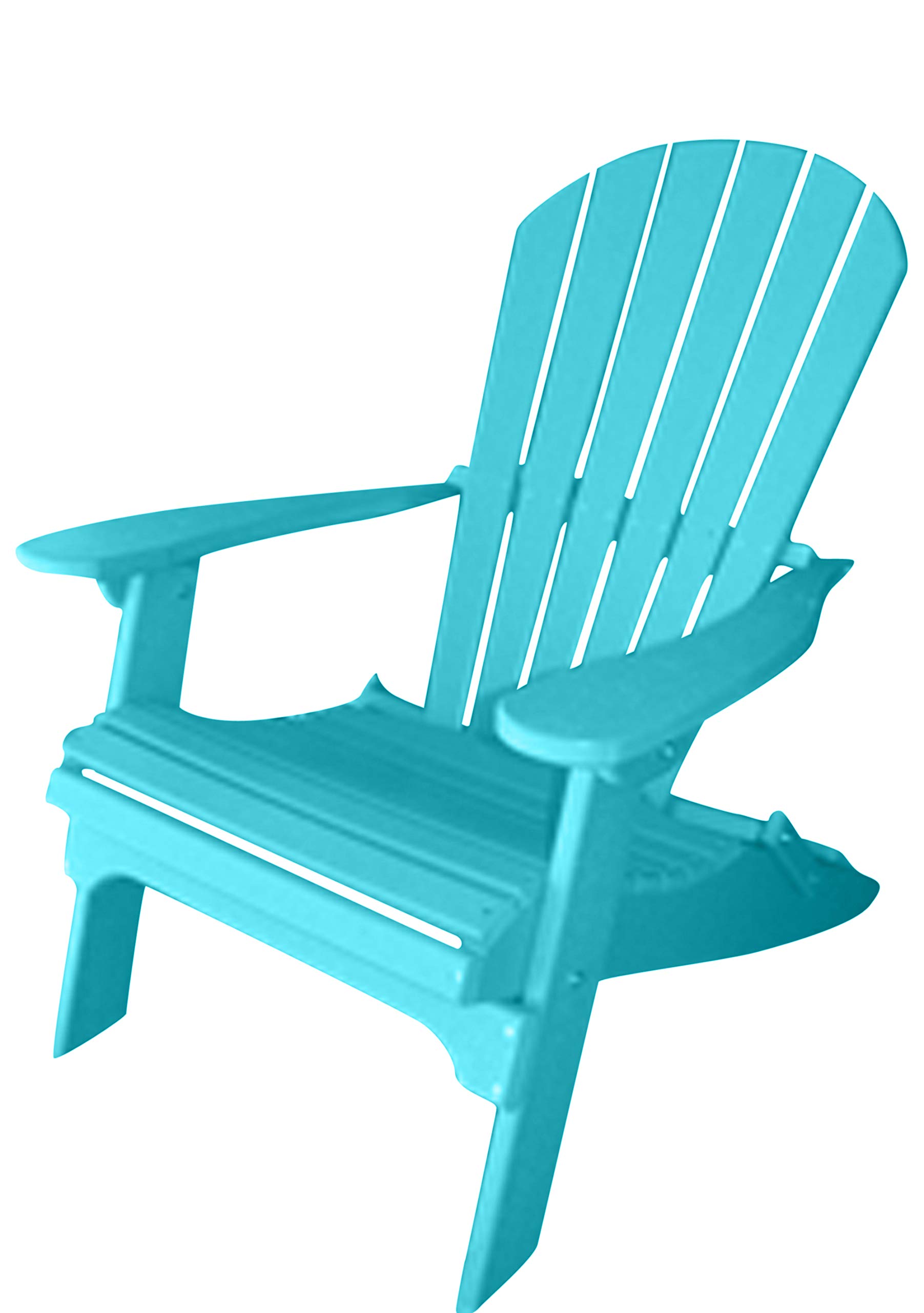 Phat Tommy Foldable Adirondack Chair - Heavy Duty HDPE Recycled Plastic Outdoor Furniture - All-Weather Folding Patio Chair for Deck, Porch, Backyard, Poolside & Garden - Teal Blue