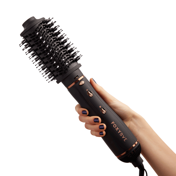 Rose Gold Blowout Hair Dryer Brush - Interchangeable Styling Attachments for Smooth & Voluminous Hair | Perfect for Home Salon Styling & Professional Blowouts