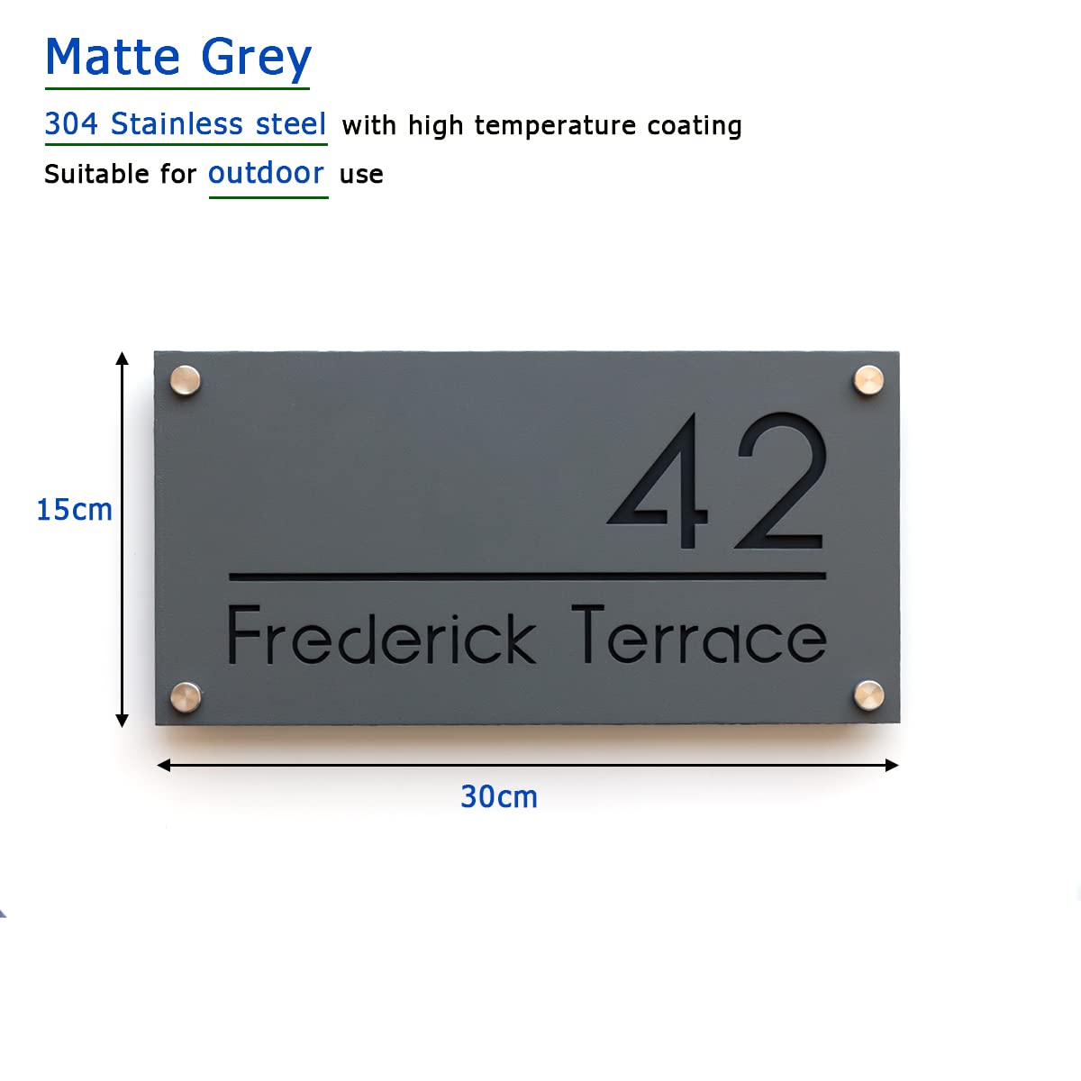 Custom 304 Stainless Steel Modern House Numbers for Outdoor - Personalized Address Plaque Sign for Home, Mailbox & Front Door Decoration