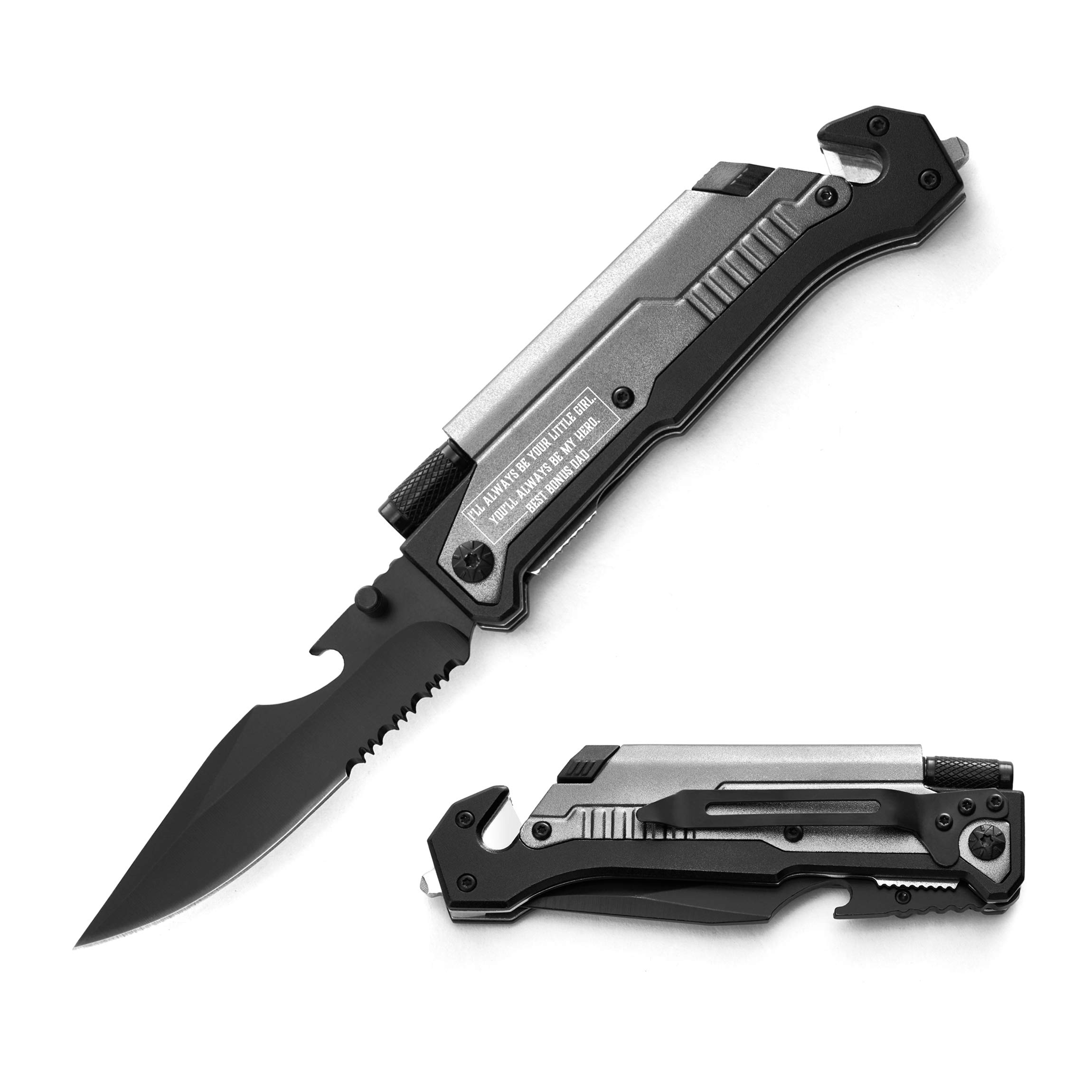 Personalized Engraved Pocket Knife Gift for Dad - Custom Father's Day, Birthday, Christmas & Thanksgiving Present - Men's Folding Knife for Camping, Hiking & Outdoor Adventures