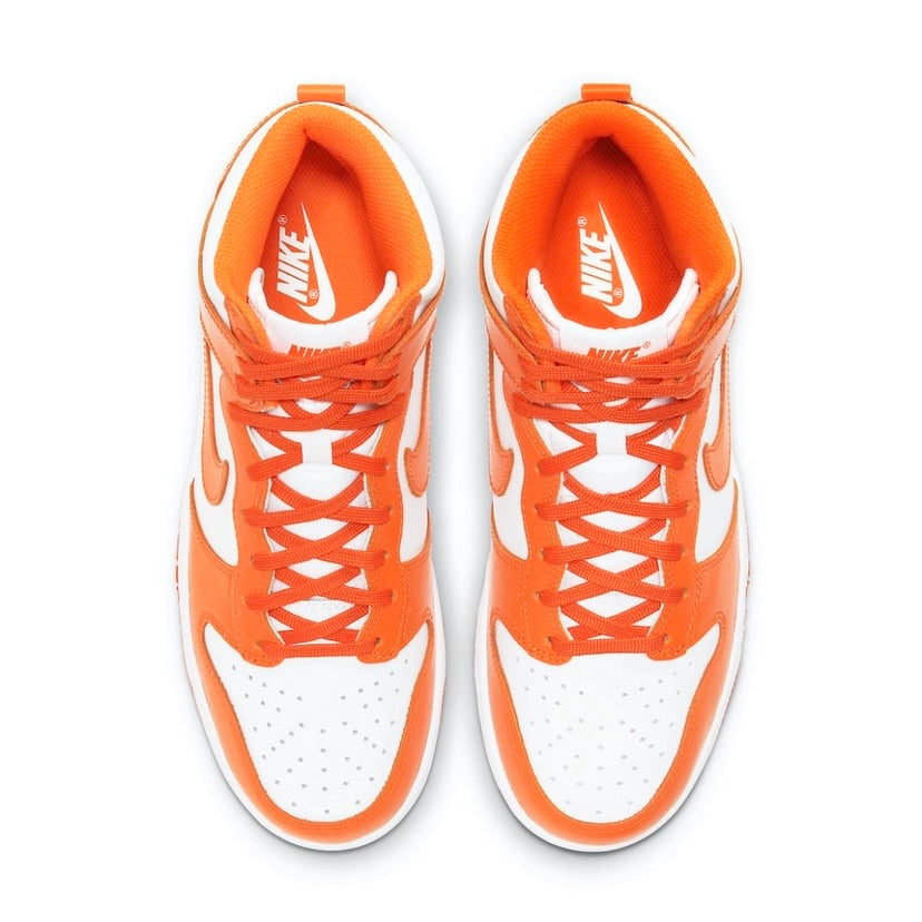Nike Dunk Hi Retro Syracuse Sneakers - White & Orange Blaze Basketball Shoes for Men & Women | Perfect for Streetwear, Casual Outfits & Sneaker Collectors