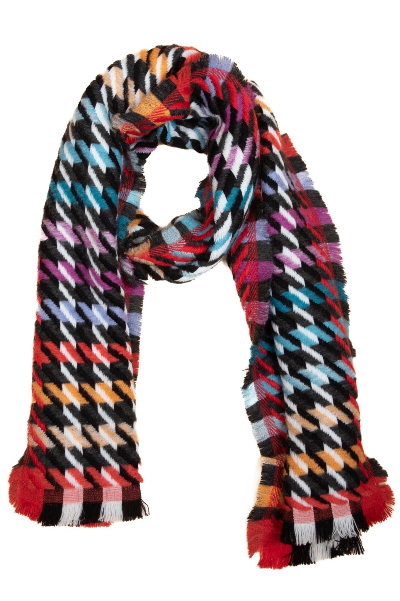 Colorful Woven Rainbow Accented Scarf for Women - Soft Lightweight Fashion Accessory for Spring, Fall & Winter Outfits
