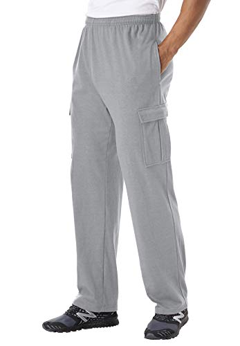 **KingSize Men's Big & Tall Lightweight Jersey Cargo Sweatpants - Comfortable Lounge & Workout Pants for Casual Wear & Gym**