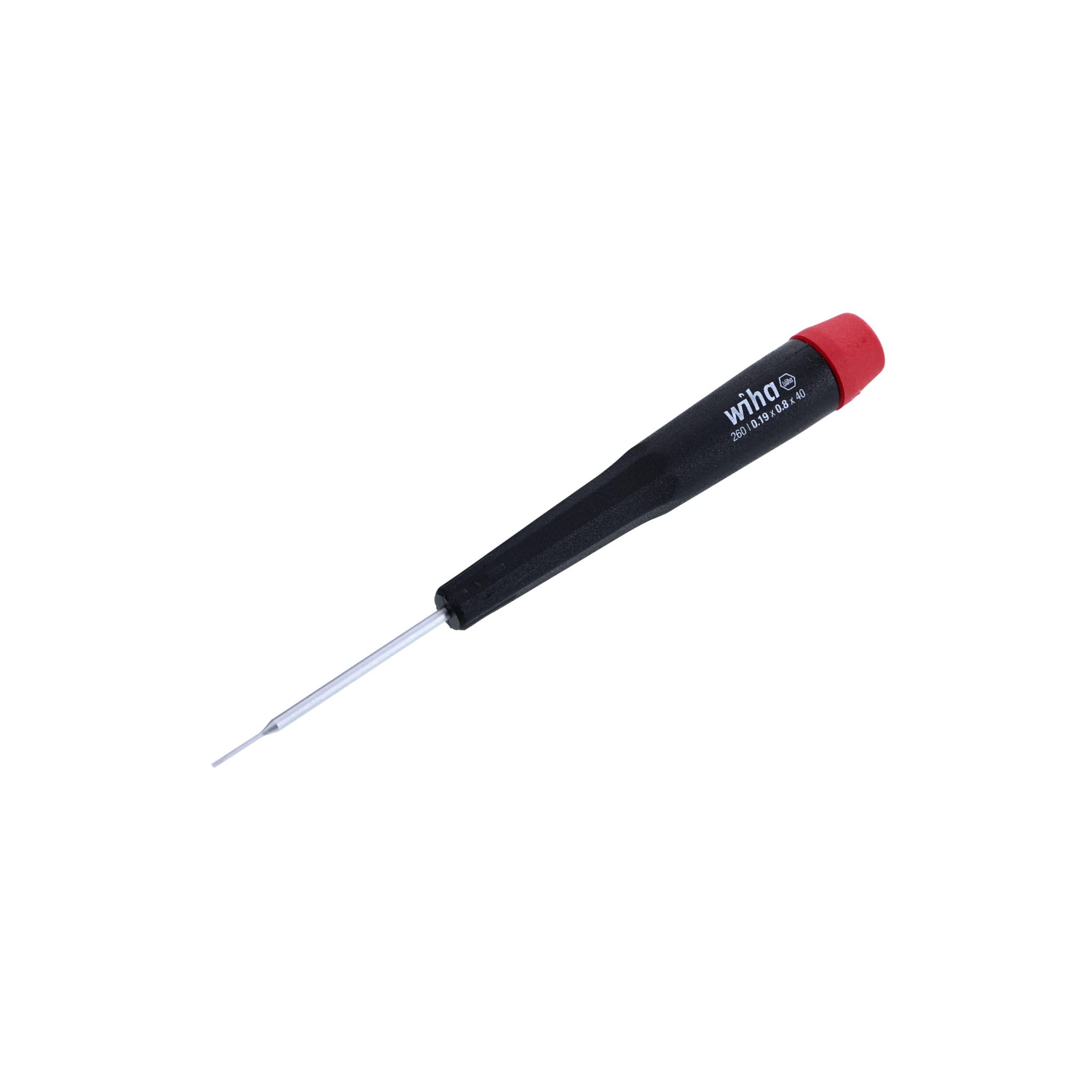 Wiha 96008 Slotted Screwdriver with Precision Handle, .8 x 40mm - Professional Screwdriver for Electronics, Jewelry & Small Appliances Repair - Perfect for DIY, Home & Workshop Use