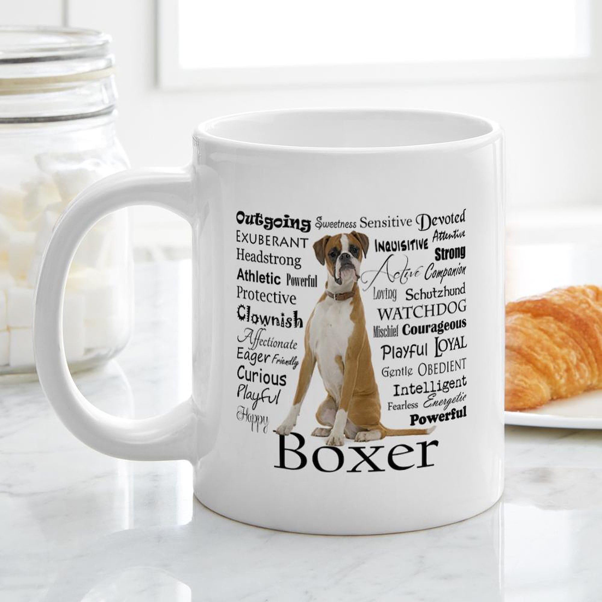 Boxer Traits 20 oz Ceramic Coffee Mega Mug - Large Insulated Coffee Cup for Home, Office & Gifts - Perfect for Dog Lovers & Coffee Enthusiasts