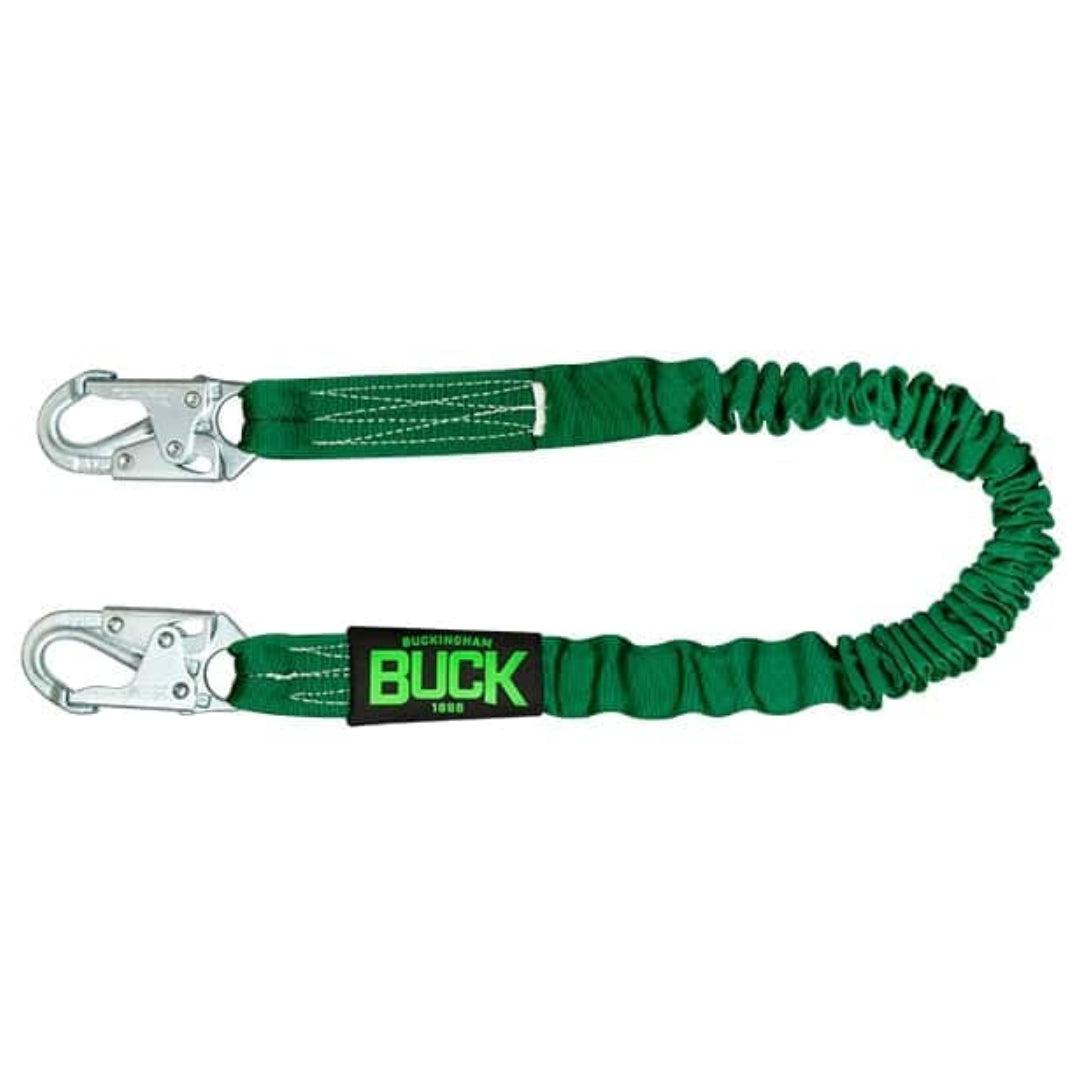 Buckingham 8VV114.5S1 Safety Lanyard with ASTM Snap Hook - 4.5 Feet Dark Green for Construction, Roofing & Fall Protection Work