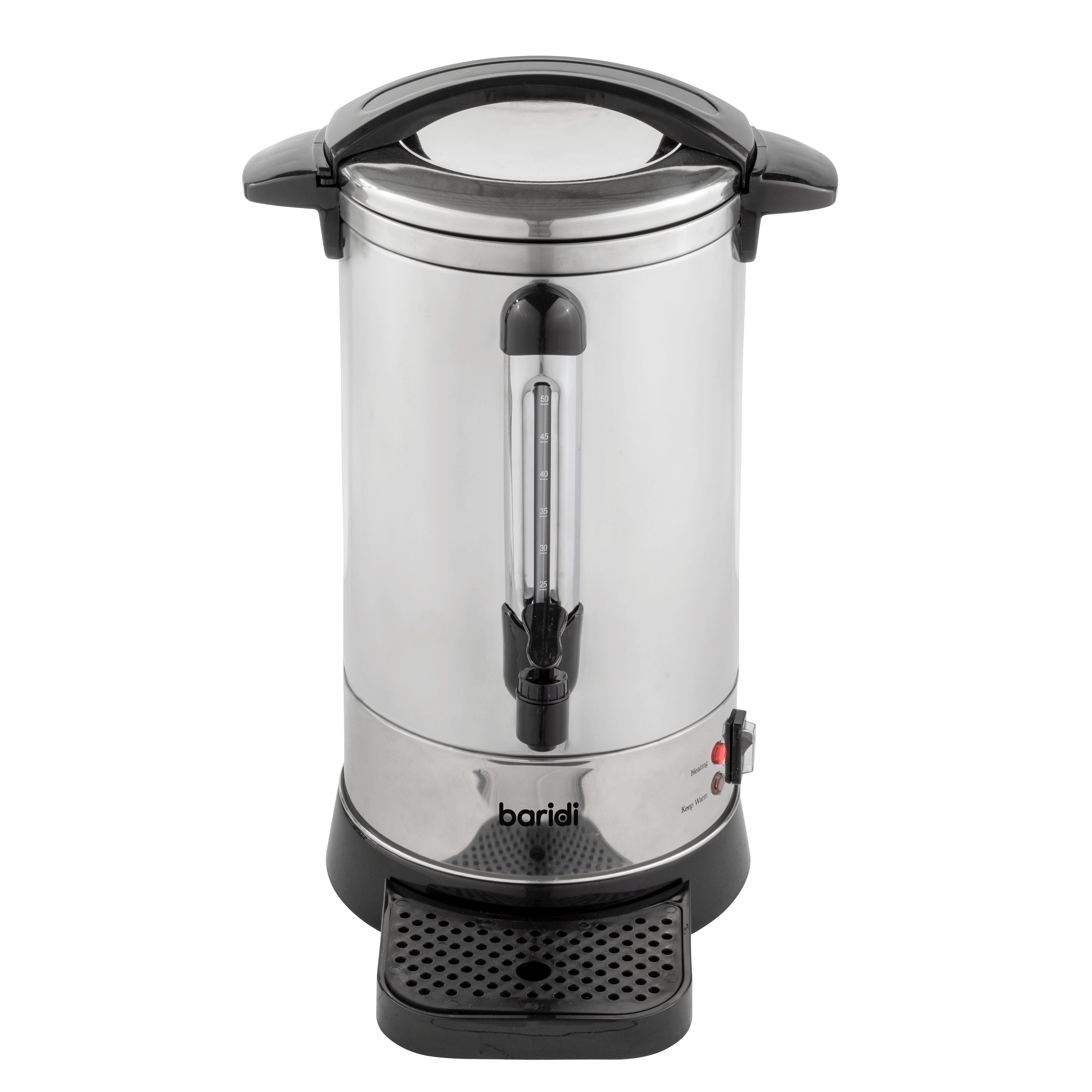 Baridi 10L Stainless Steel Hot Water Boiler & Tea Urn with Drip Tray - Keep Warm Function for Coffee, Tea & Catering - Perfect for Restaurants, Cafes & Events