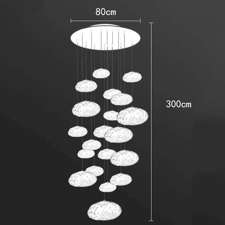 Elegant Crystal Lava Pebbles Chandelier - Modern Home Lighting Fixture for Living Room, Bedroom & Dining Room Decor