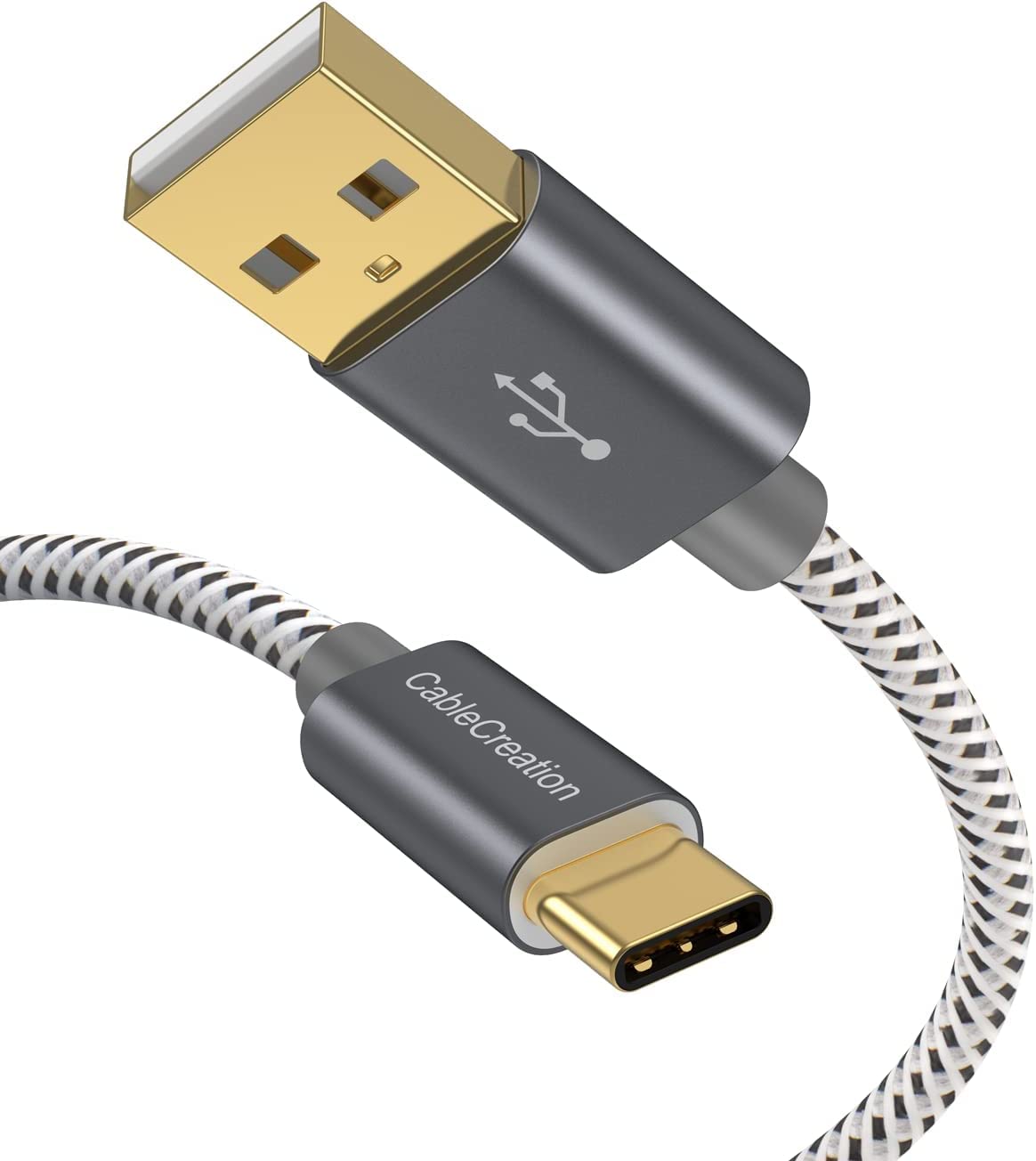 CableCreation 4FT USB Type C to USB A Fast Charging Cable 3A 480Mbps Data Sync - Compatible with MacBook Air, Chromebook, Pixel, Galaxy S22/S21/S10 - Gray 1.2m - Perfect for Home, Office & Travel Charging