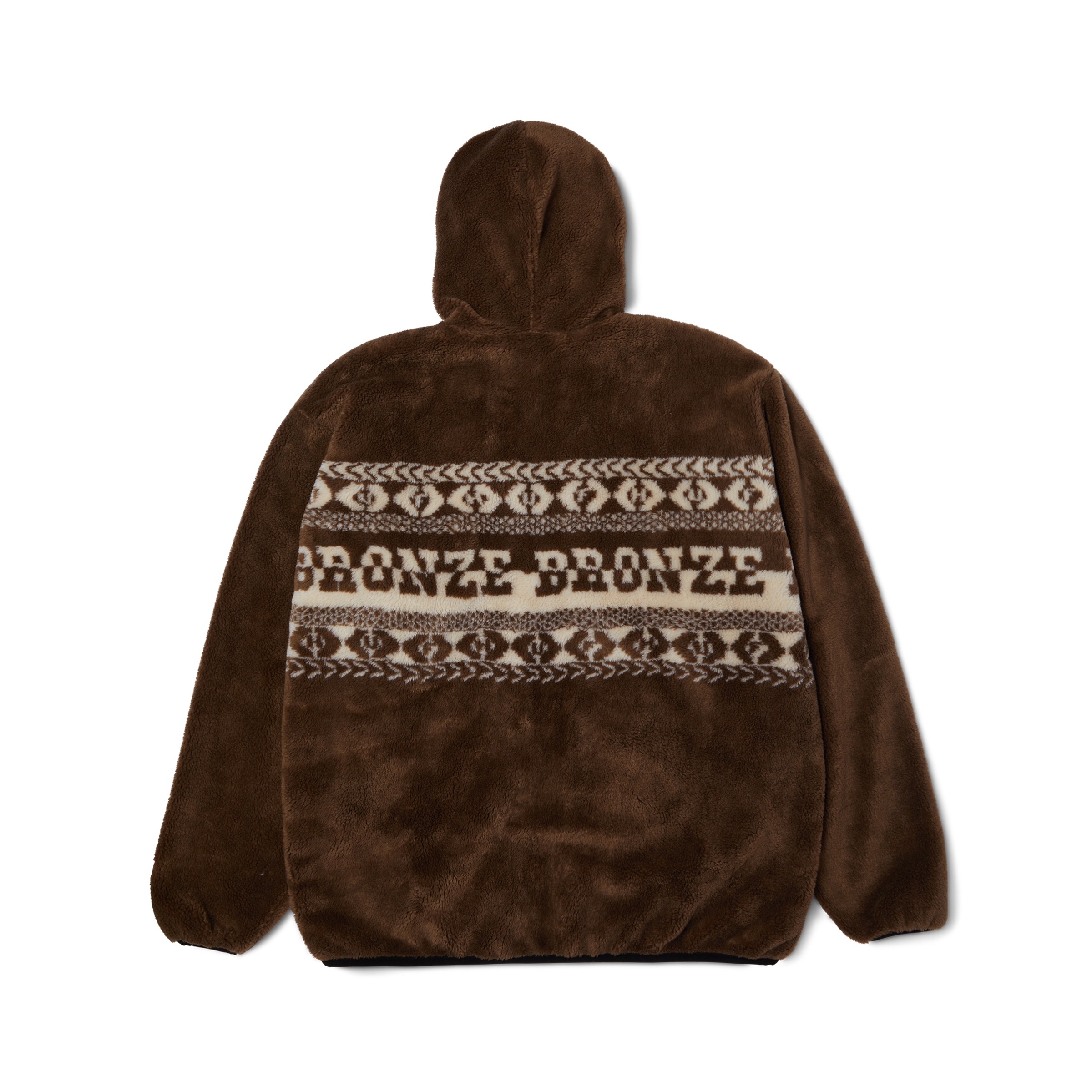 HUF X Bronze56k High Pile Fleece Jacket - Brown | Cozy Winter Pullover for Men & Women | Perfect for Streetwear, Snowboarding & Casual Outfits
