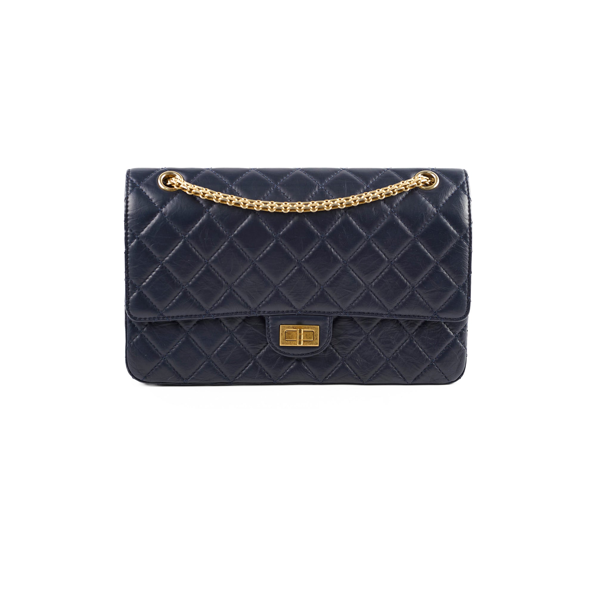 Chanel Reissue 226 Navy Calfskin Leather Handbag - Classic Flap Bag Series 24 | Luxury Designer Purse for Women, Perfect for Work, Evening Events & Special Occasions