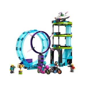 LEGO 60361 City Stuntz Ultimate Stunt Racer Challenge – 3-in-1 Stunt Playset for 1 or 2 Players with 2 Flywheel-Powered Toy Motorcycles – 2023 Building Kit for Kids – Perfect for Racing Battles & Backyard Adventure Play
