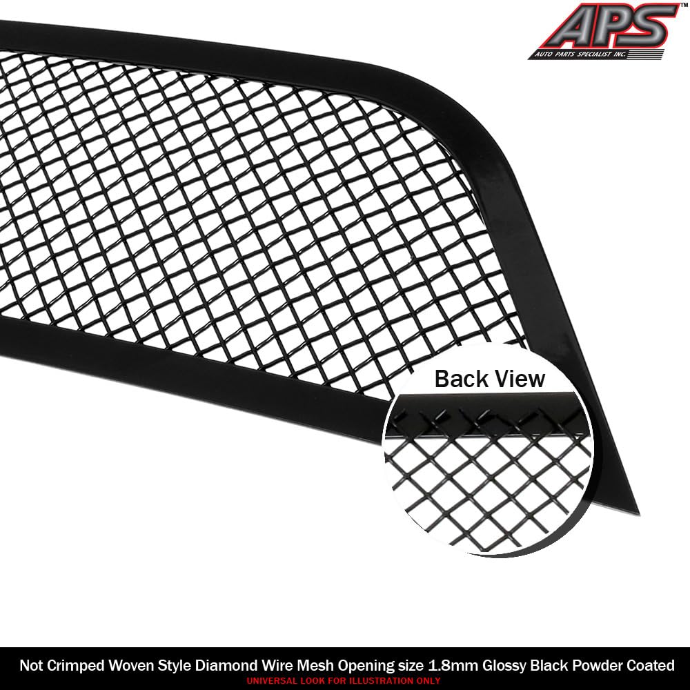 Premium Stainless Steel Black Mesh Grille Insert for 2020-2021 Jeep Gladiator | Durable Upper Grille Replacement N19-H54057J | Off-Road & Street Style Upgrade