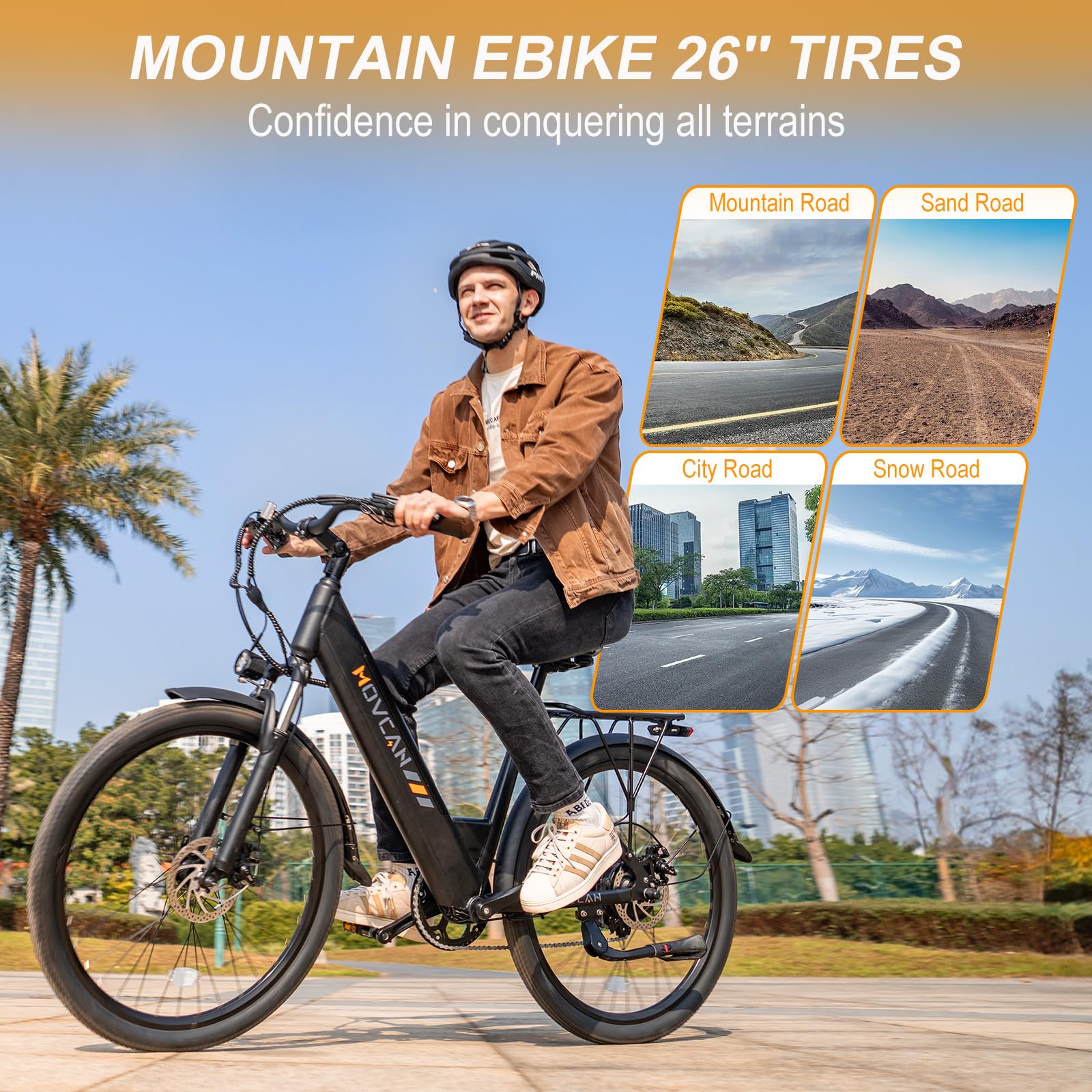 V80 1000W Electric Bike for Adults - 28MPH 48V 13Ah Removable Battery E-Bike - 26