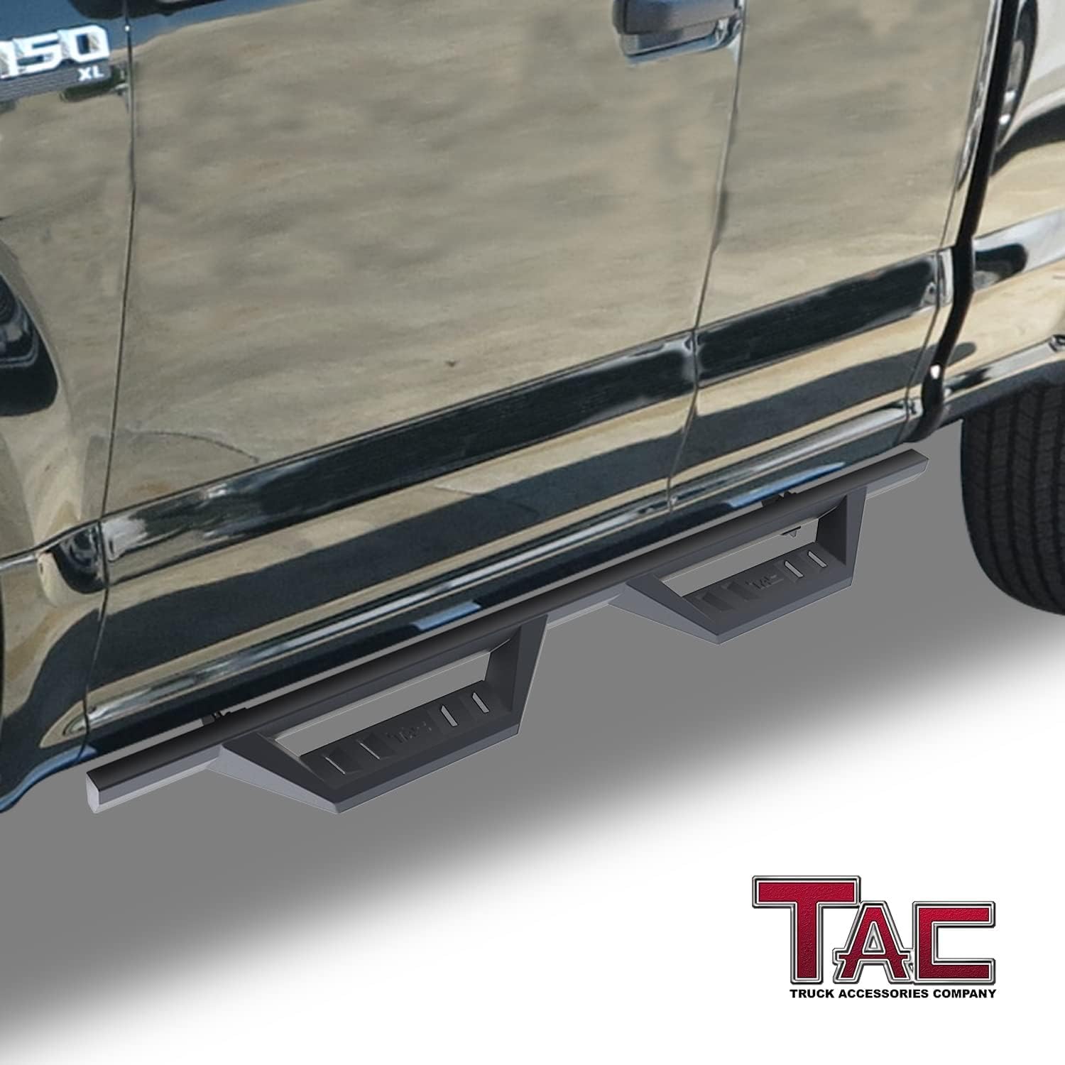 TAC Sidewinder Running Boards for Ford F150/F250 Super Cab - Black Rock Slider Armor for Off-Road Adventures