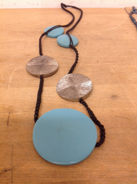 Elegant Aqua & Silver Metal Necklace for Women - Perfect for Parties, Weddings & Everyday Wear