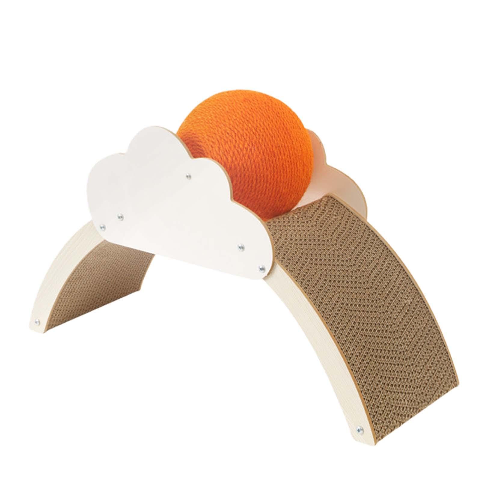 Premium Cat Scratcher Bowl & Claw Scratching Board - Non-Slip Cardboard Cat Scratch Ball with Cloud Design, Furniture Protector for Indoor Cats | Perfect for Playtime, Napping & Claw Maintenance