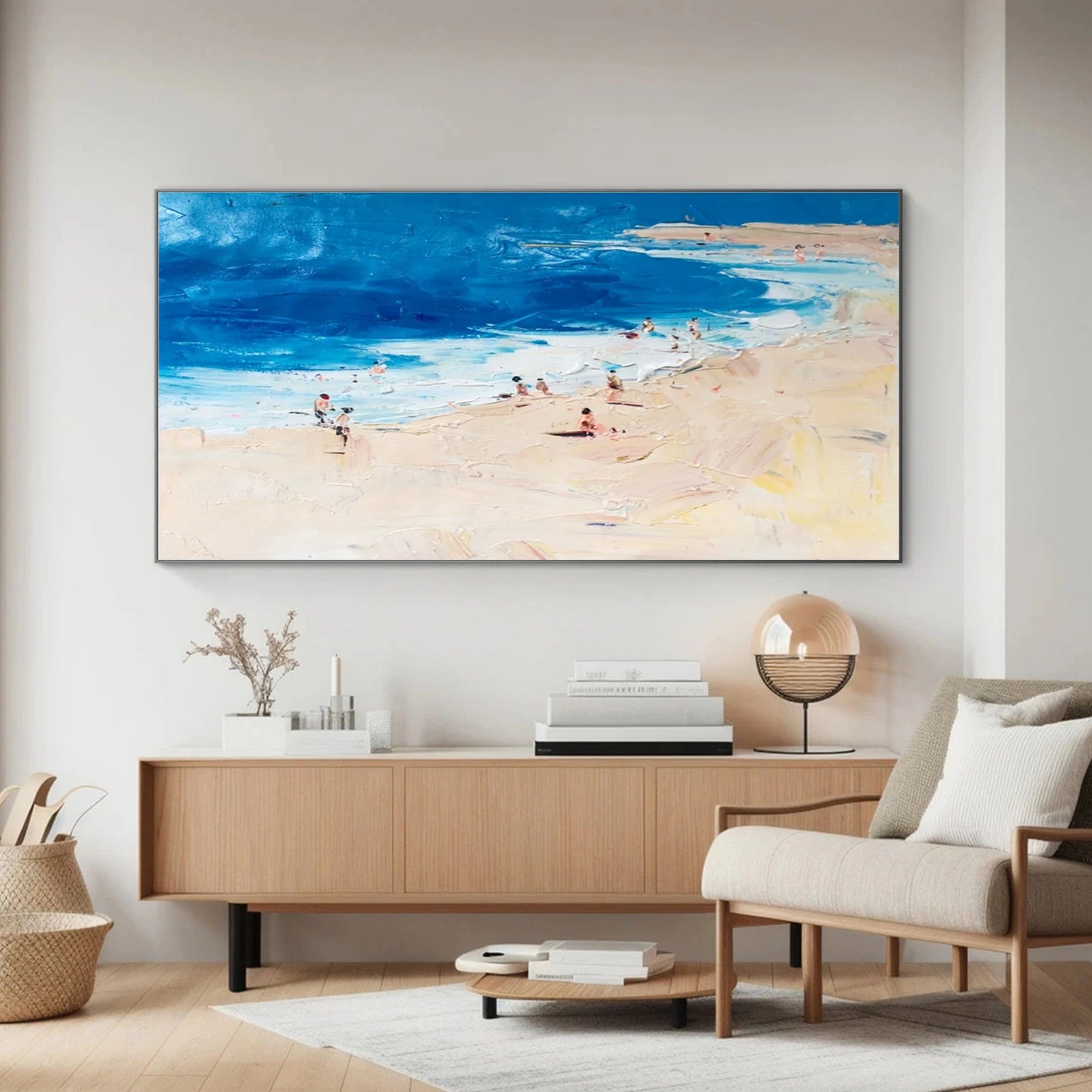 Seascape and Snowy Peak Painting #SP058 - Stunning Landscape Art for Home & Office Decor | Perfect for Living Room, Bedroom, or Gift