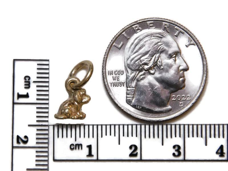 14K Yellow Gold Tiny Golden Retriever Dog Charm Pendant - Perfect for Necklaces, Bracelets & Pet Lover Gifts