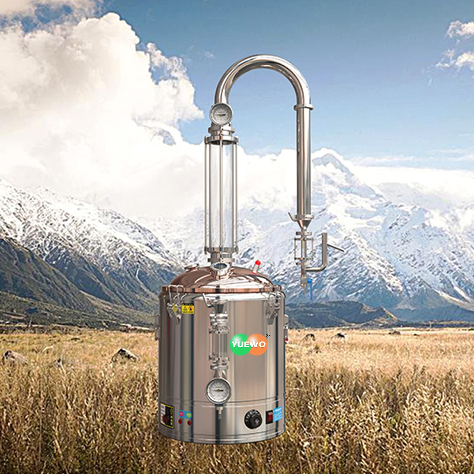 6.6-13.2Gal Essential Oil Distiller - Copper Hydrolat Extractor for Aromatherapy & Spa