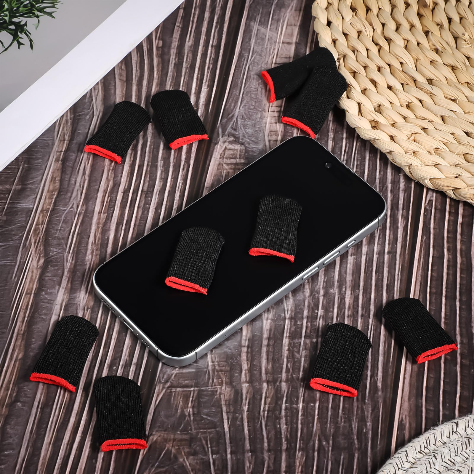 10Pcs Anti-Sweat Gaming Finger Sleeves for Mobile Phones & Controllers - Superconductive Nanofiber Touchscreen Gloves for Enhanced Grip & Precision (Perfect for PUBG, Fortnite & Esports)