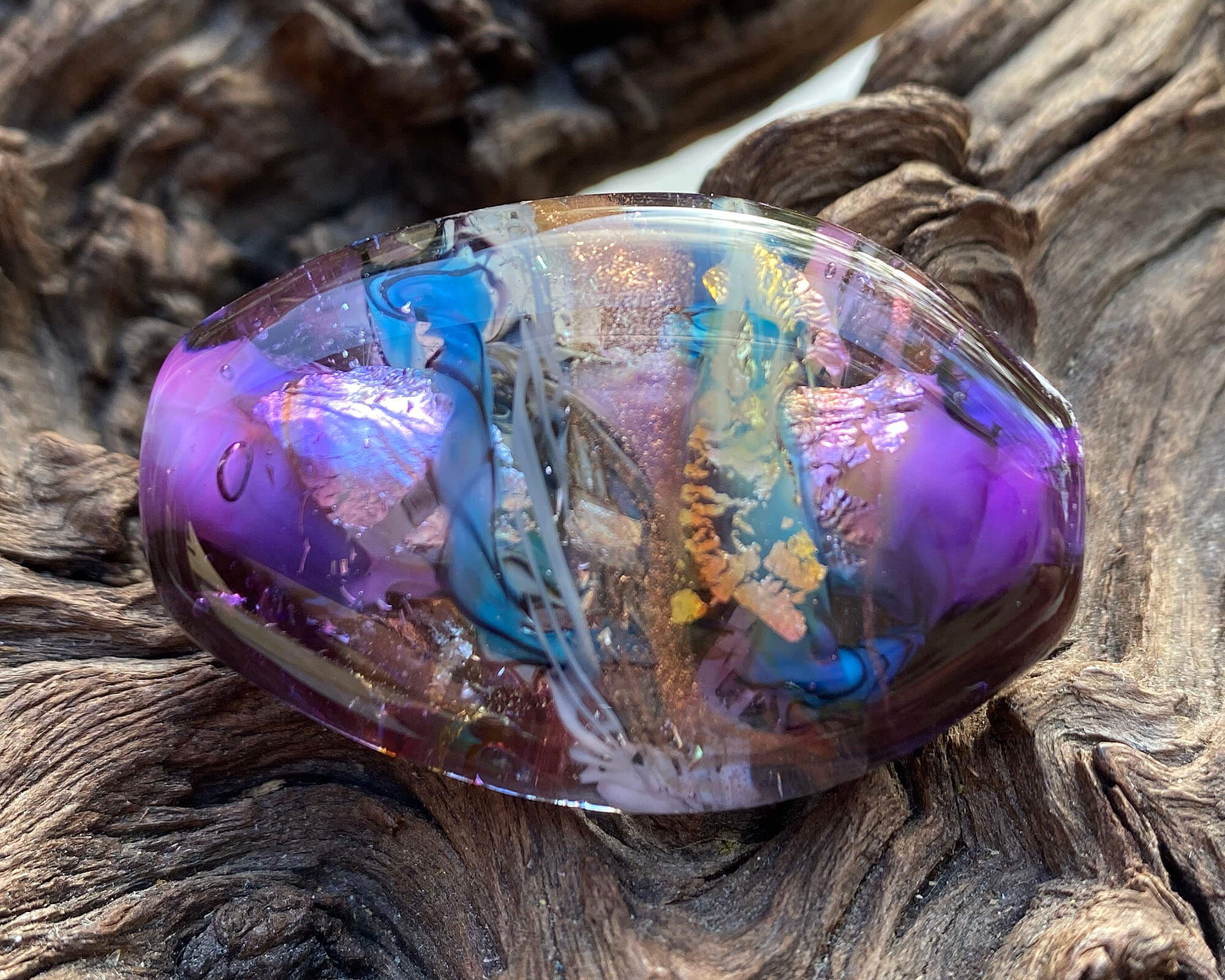 Handmade Violet Serendipity Lampwork Glass Focal Bead SRA - Perfect for Jewelry Making, DIY Crafts & Beading Projects