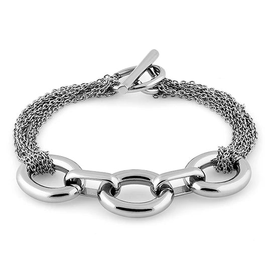 Stainless Steel Big Link Chain Bracelet for Women - Trendy Chunky Cuff Bangle Jewelry - Perfect for Casual Wear, Parties & Gifts