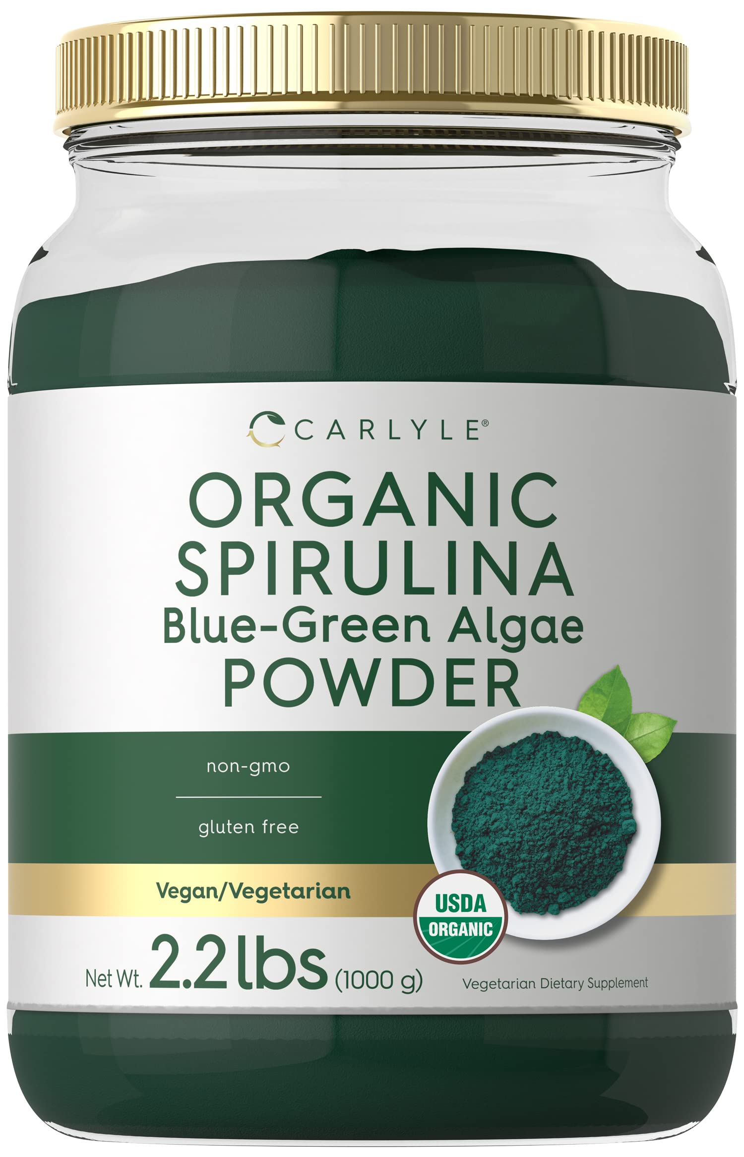 Organic Spirulina Powder 2.2 lbs (1000g) - Premium Blue Green Algae Superfood | 8g per Serving | Vegan, Non-GMO, Gluten Free Dietary Supplement | Boost Energy, Detox & Immune Support - Perfect for Smoothies, Juices & Healthy Recipes