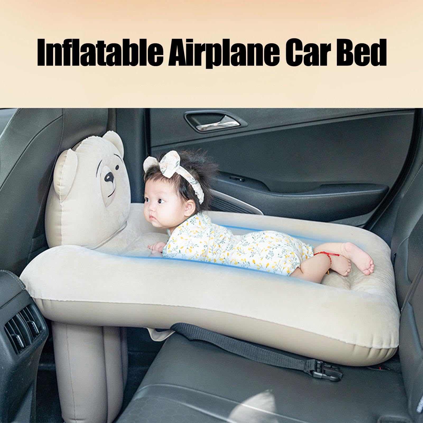 Inflatable Airplane Kids Bed - Portable Toddler Travel Mattress for Airplane, Car & Camping | Flyaway Kids Bed | Lightweight & Compact for Easy Transport | Perfect for Travel, Sleepovers & Outdoor Adventures