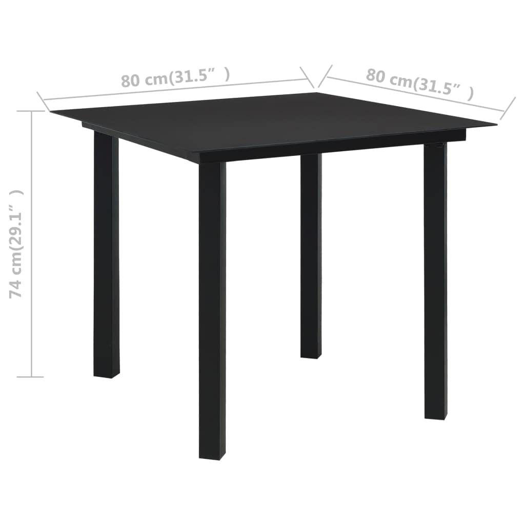 vidaXL 5-Piece Patio Dining Set - Outdoor Garden Furniture with Glass Table & Steel Chairs for Balcony, Backyard, Terrace - Perfect for Al Fresco Dining & Entertaining
